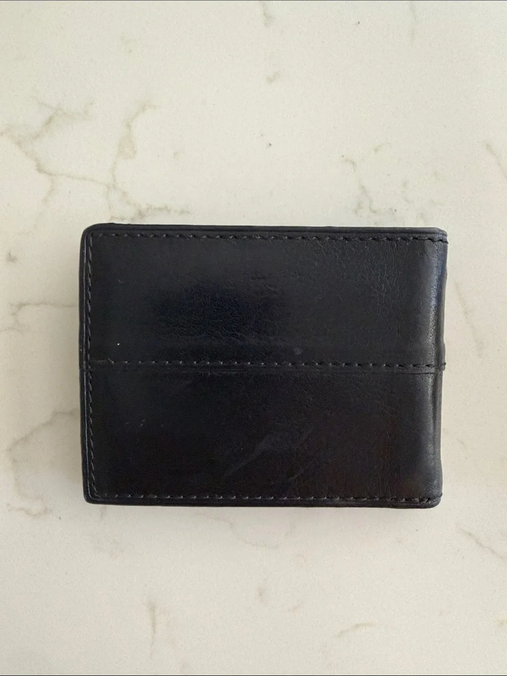 Fossil Black Leather Money Clip Wallet